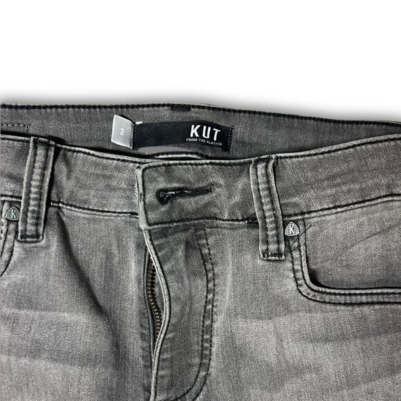 Kut From The Kloth High-Rise Ankle Skinny Jeans Size 2 Gray Stretch Slim Fit Den - Picture 4 of 8